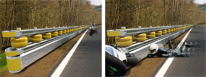 حاجز السلامة KSI للدراجات النارية/الهوائية